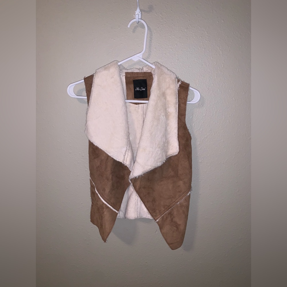 Me Jane Faux Fur Vest, Tan, 100% Polyester, Dry Clean Only